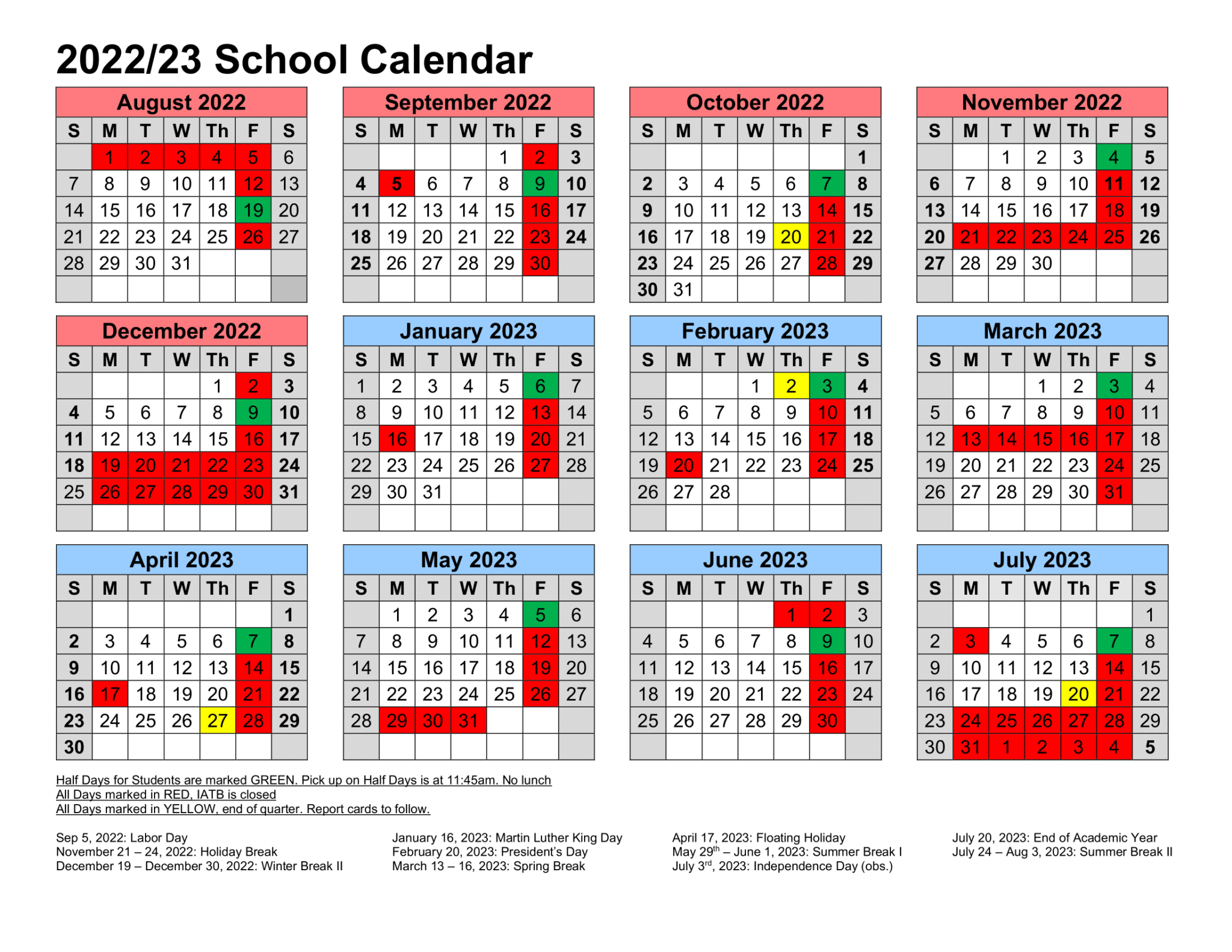 20222023 Calendar Invictus Academy Tampa Bay